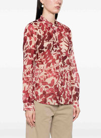 Chemise regular imprimé "Nuages Fleuris" en soie - Lacca