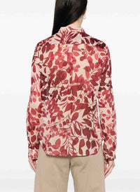 Chemise regular imprimé "Nuages Fleuris" en soie - Lacca