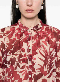 Chemise regular imprimé "Nuages Fleuris" en soie - Lacca