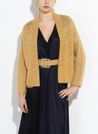 Cardigan court en laine - Ivory