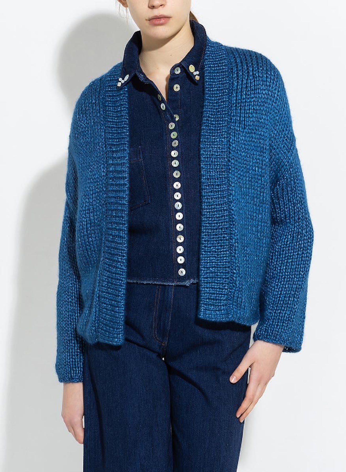 Pull à col rond en soie mélangée - Indaco