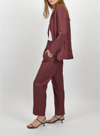 Pantalon avec élastique à la taille - Cacao