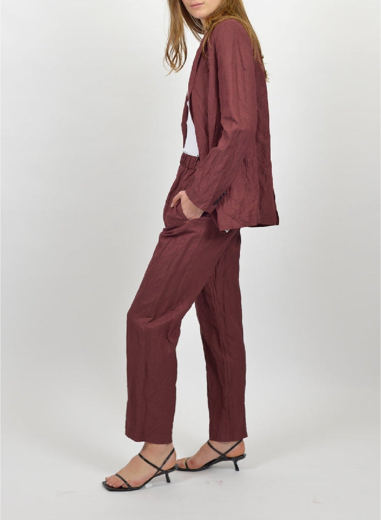 Pantalon avec élastique à la taille - Cacao