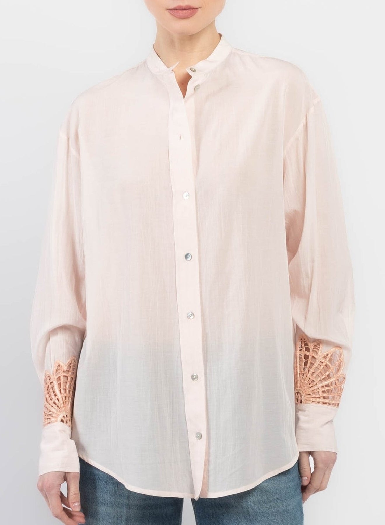 Chemise broderies de fleurs botaniques - Pesco