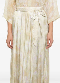 Jupe à imprimé "Secret de lys" en satin - Clorofilla