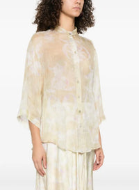 Chemise avec imprimé “The secret lily” en soie - Clorofilla