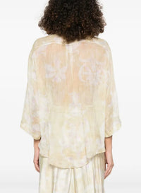 Chemise avec imprimé “The secret lily” en soie - Clorofilla