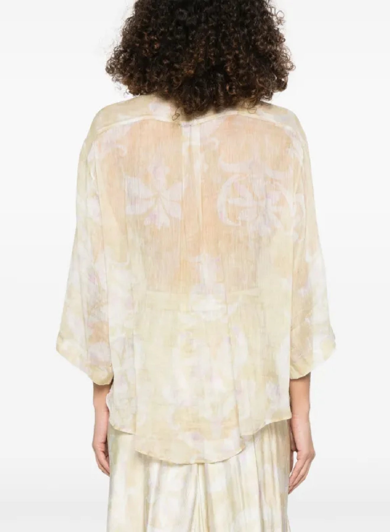 Chemise avec imprimé “The secret lily” en soie - Clorofilla