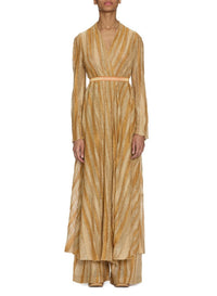 Robe croisée en soie - Gold