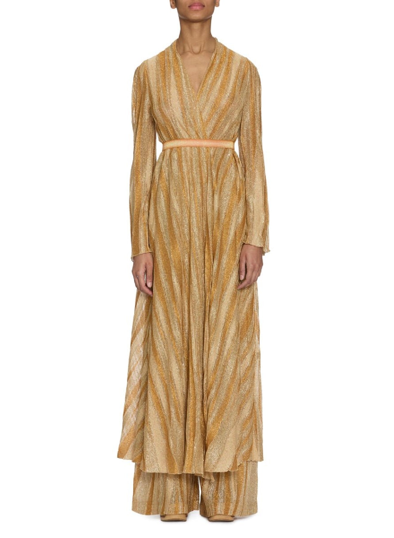 Robe croisée en soie - Gold
