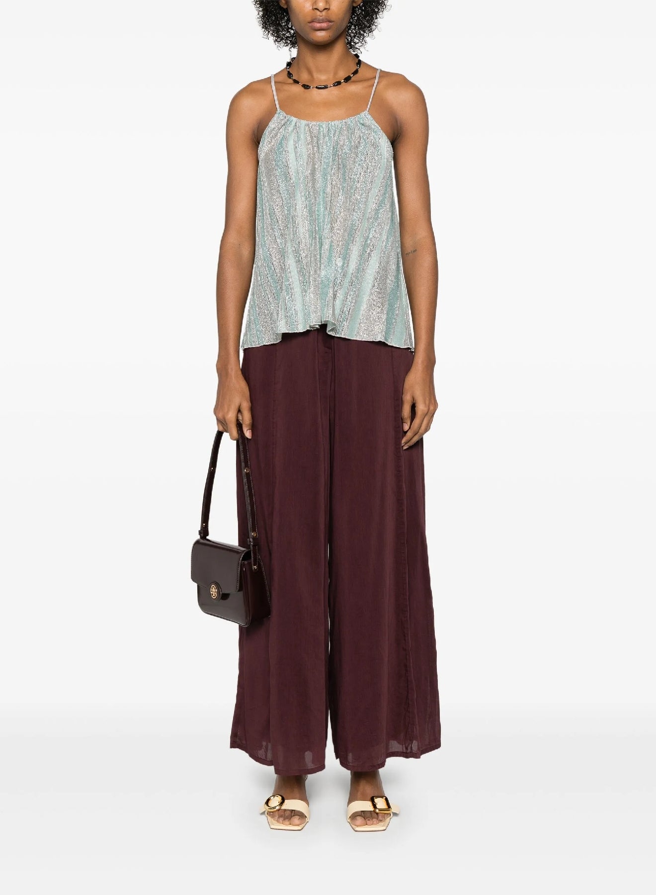 Round neckline top - Acqua