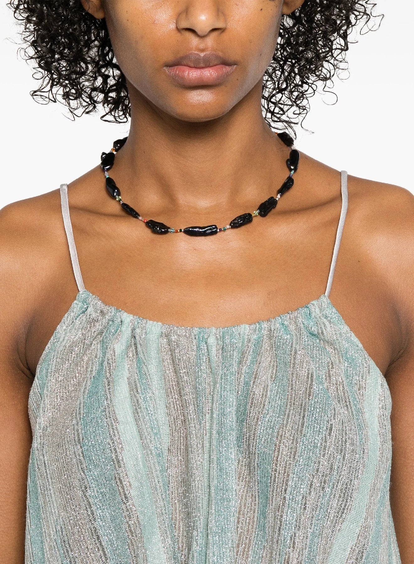 Round neckline top - Acqua