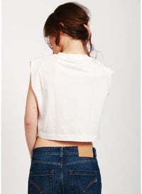 Top large avec strass - Bianco