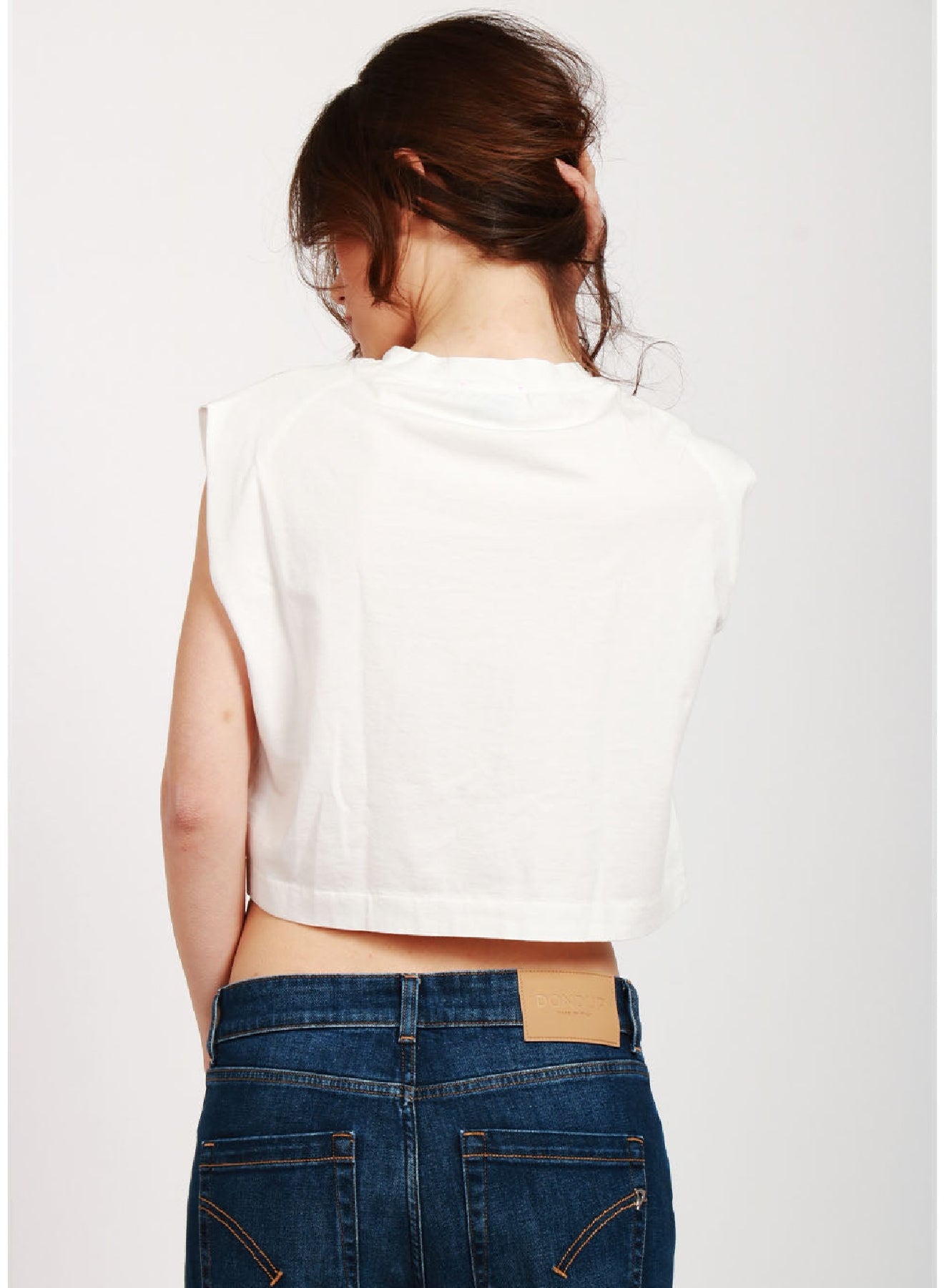 Top large avec strass - Bianco