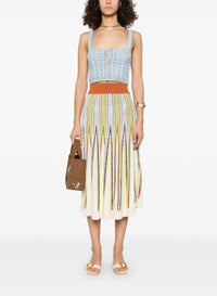 Herringbone skirt with inlay - Garden