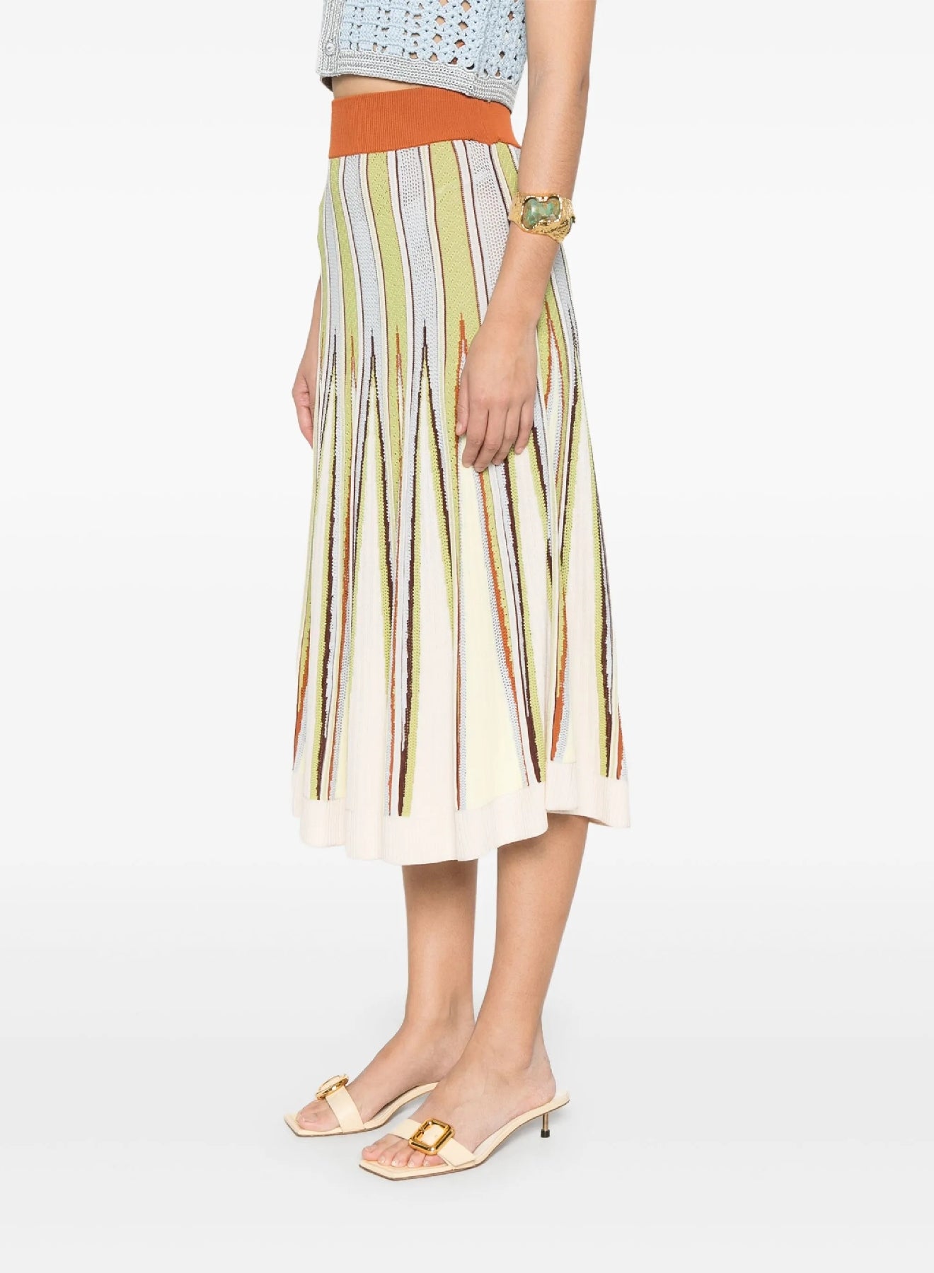 Herringbone skirt with inlay - Garden