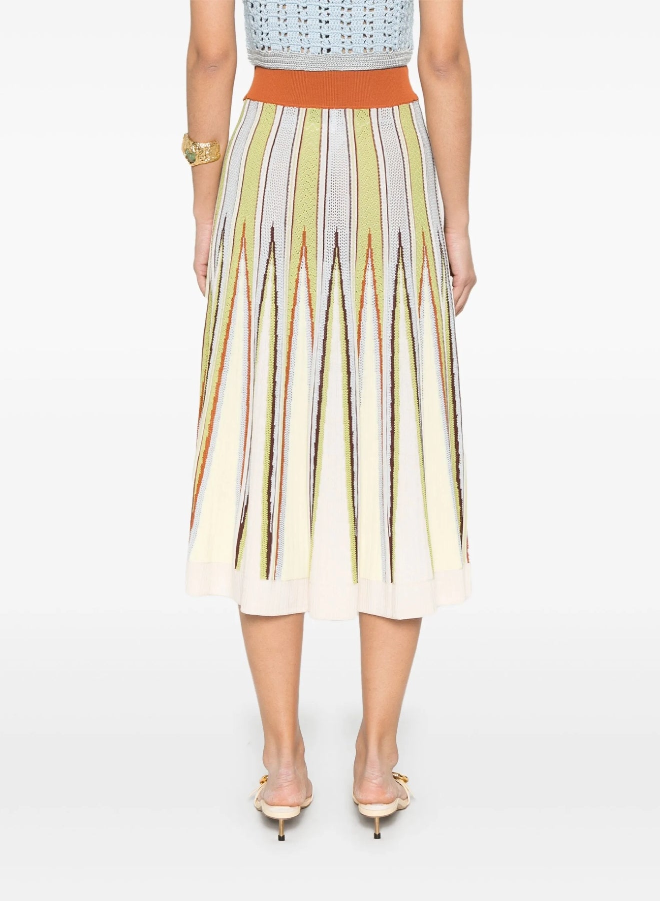 Herringbone skirt with inlay - Garden