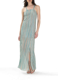 Square neck maxi dress - Acqua