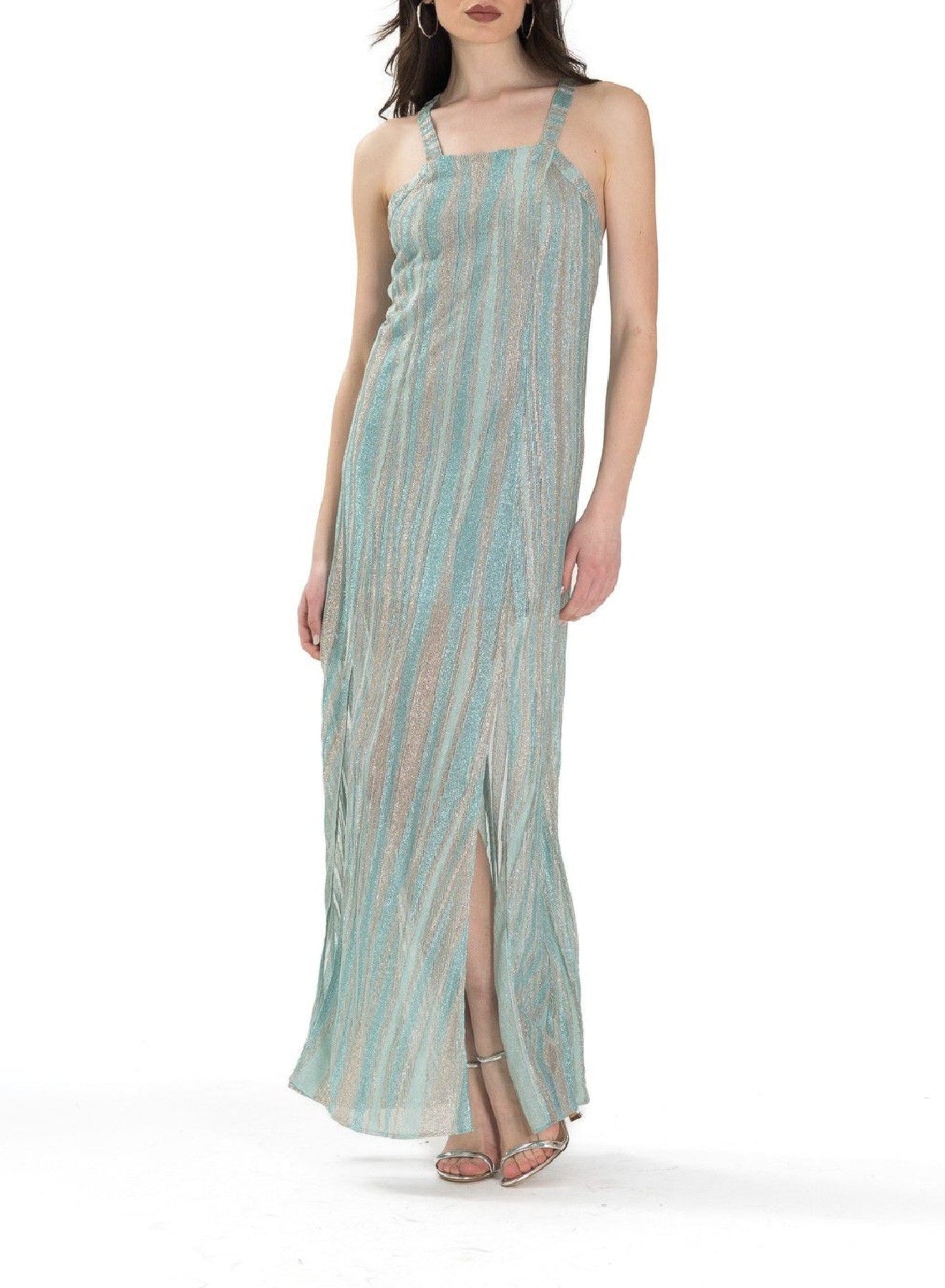Square neck maxi dress - Acqua