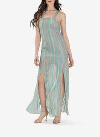 Square neck maxi dress - Acqua