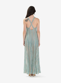 Square neck maxi dress - Acqua