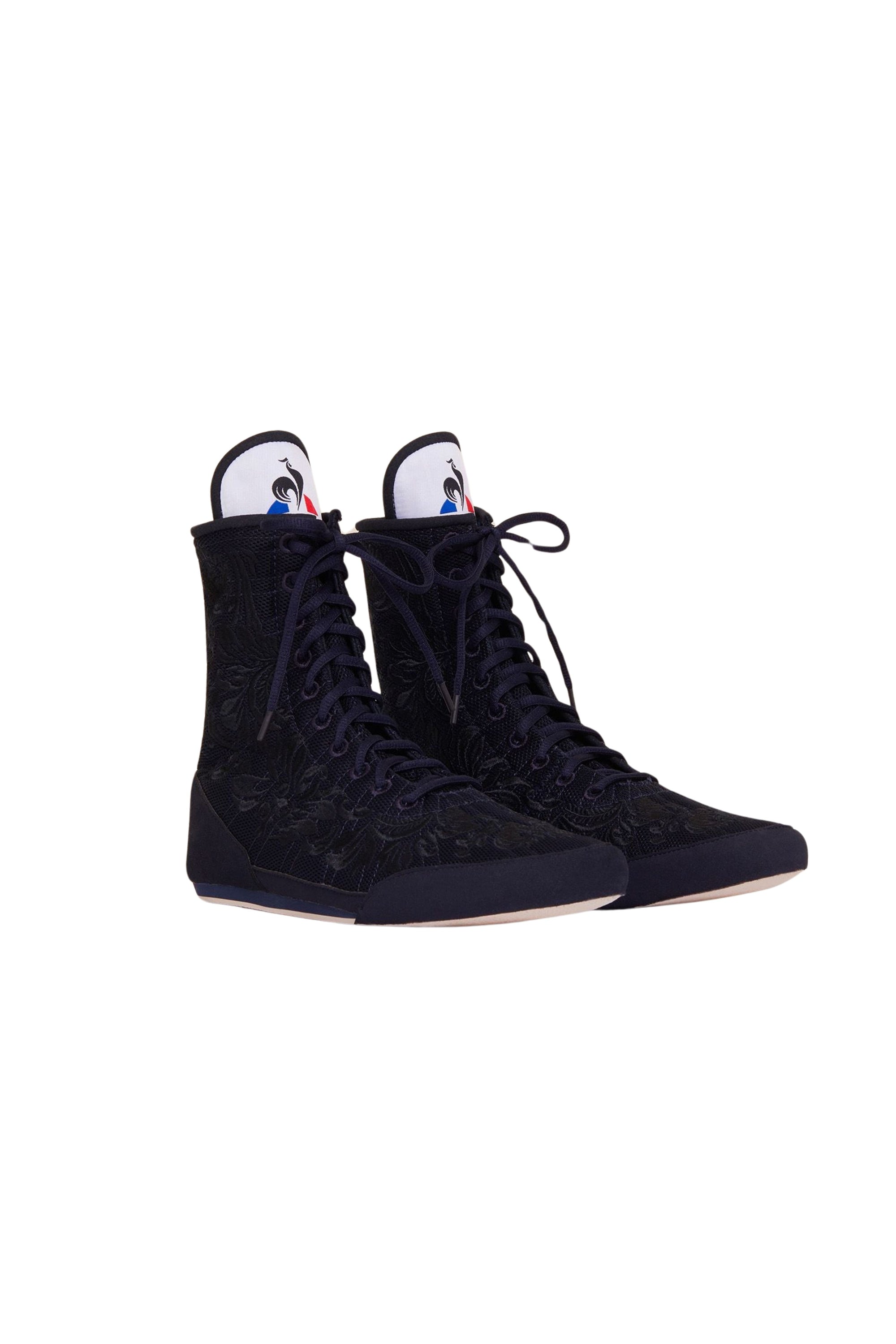 Patou x Le Coq Sportif Embroidered Hi-Top Sneakers - Navy blue