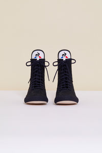 Patou x Le Coq Sportif Embroidered Hi-Top Sneakers - Navy blue