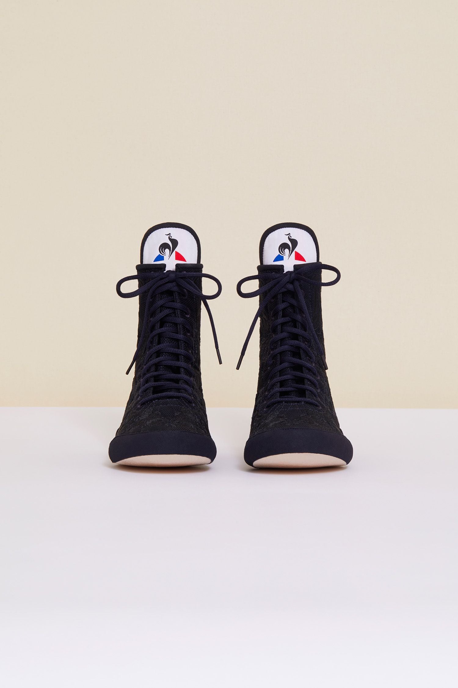 Patou x Le Coq Sportif Embroidered Hi-Top Sneakers - Navy blue