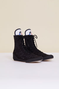 Embroidered high-top trainers - Black