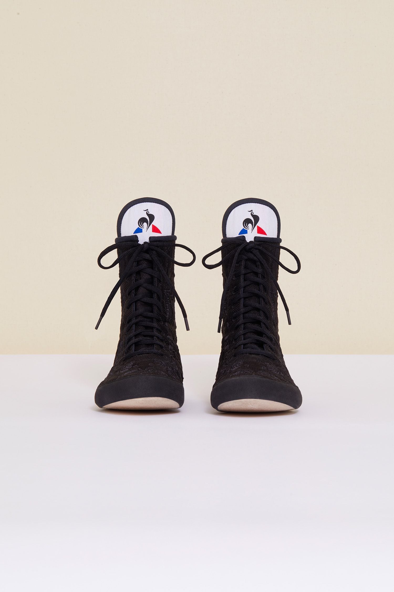 Embroidered high-top trainers - Black