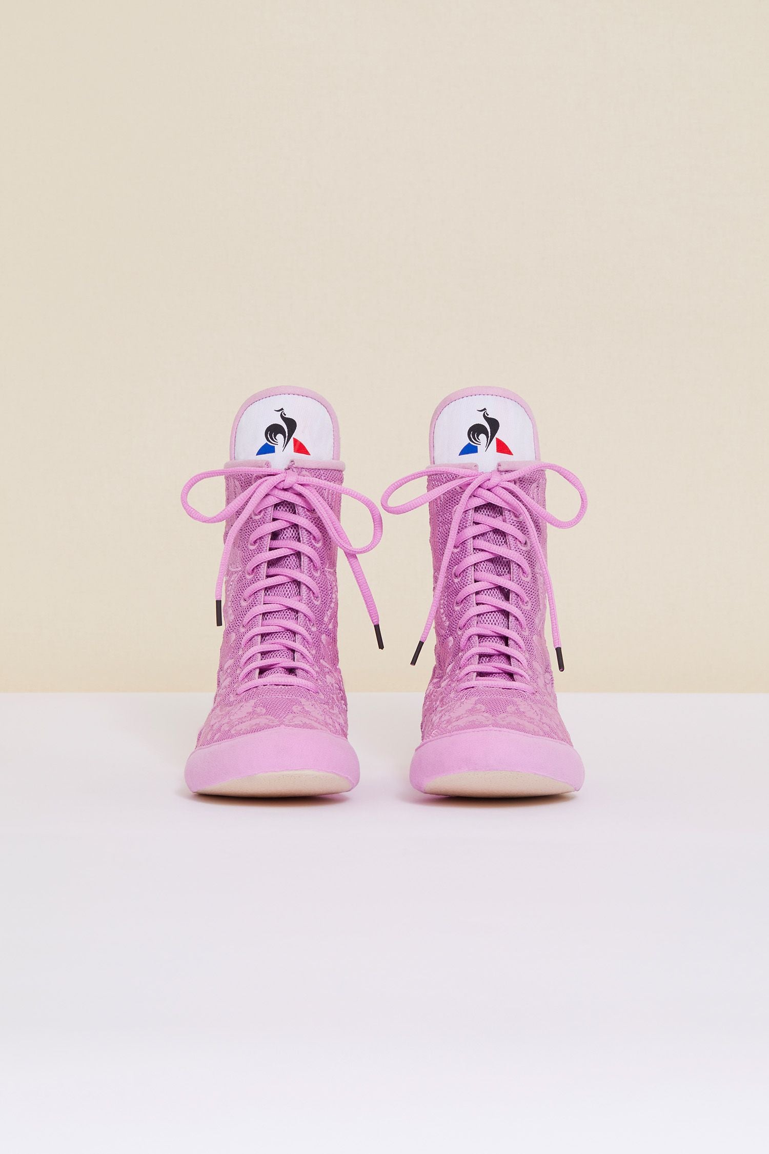 Baskets montantes brodées Patou x Le Coq Sportif - Lilas