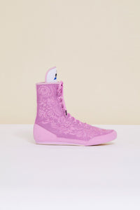 Embroidered high-top trainers - Lilac