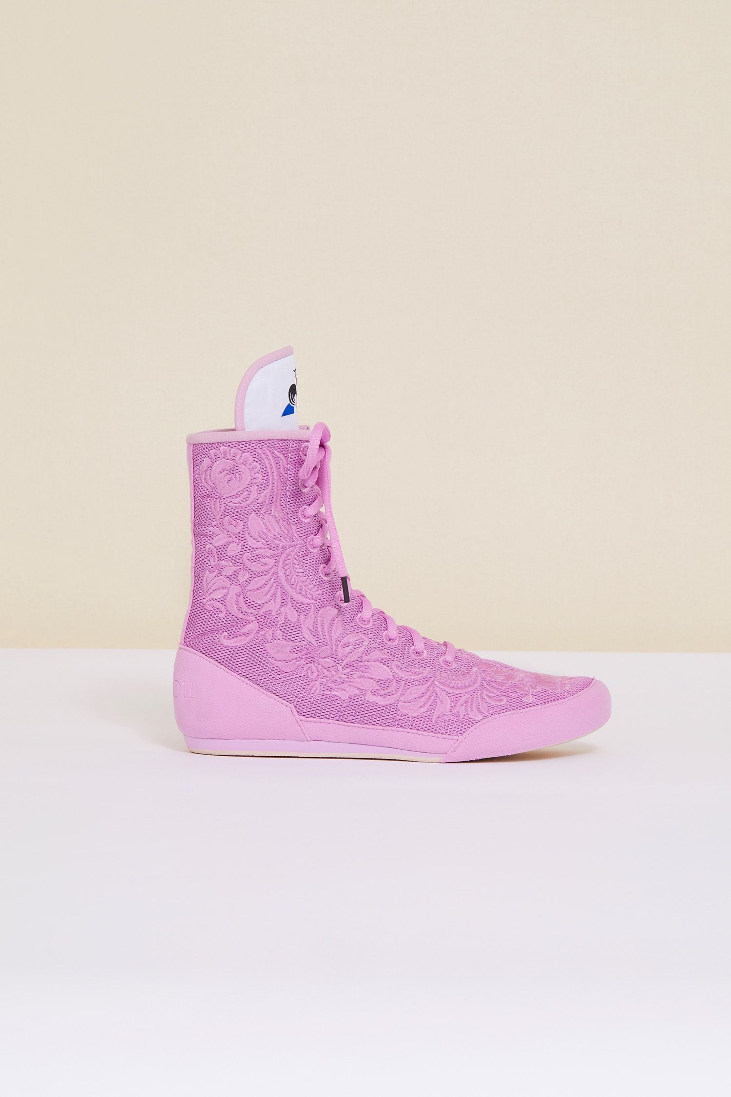 Baskets montantes brodées Patou x Le Coq Sportif - Lilas