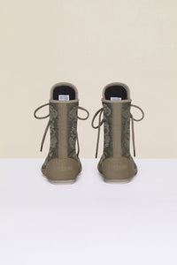 Embroidered high-top trainers - Khaki