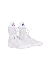 Patou x Le Coq Sportif Embroidered Hi-Top Sneakers - White