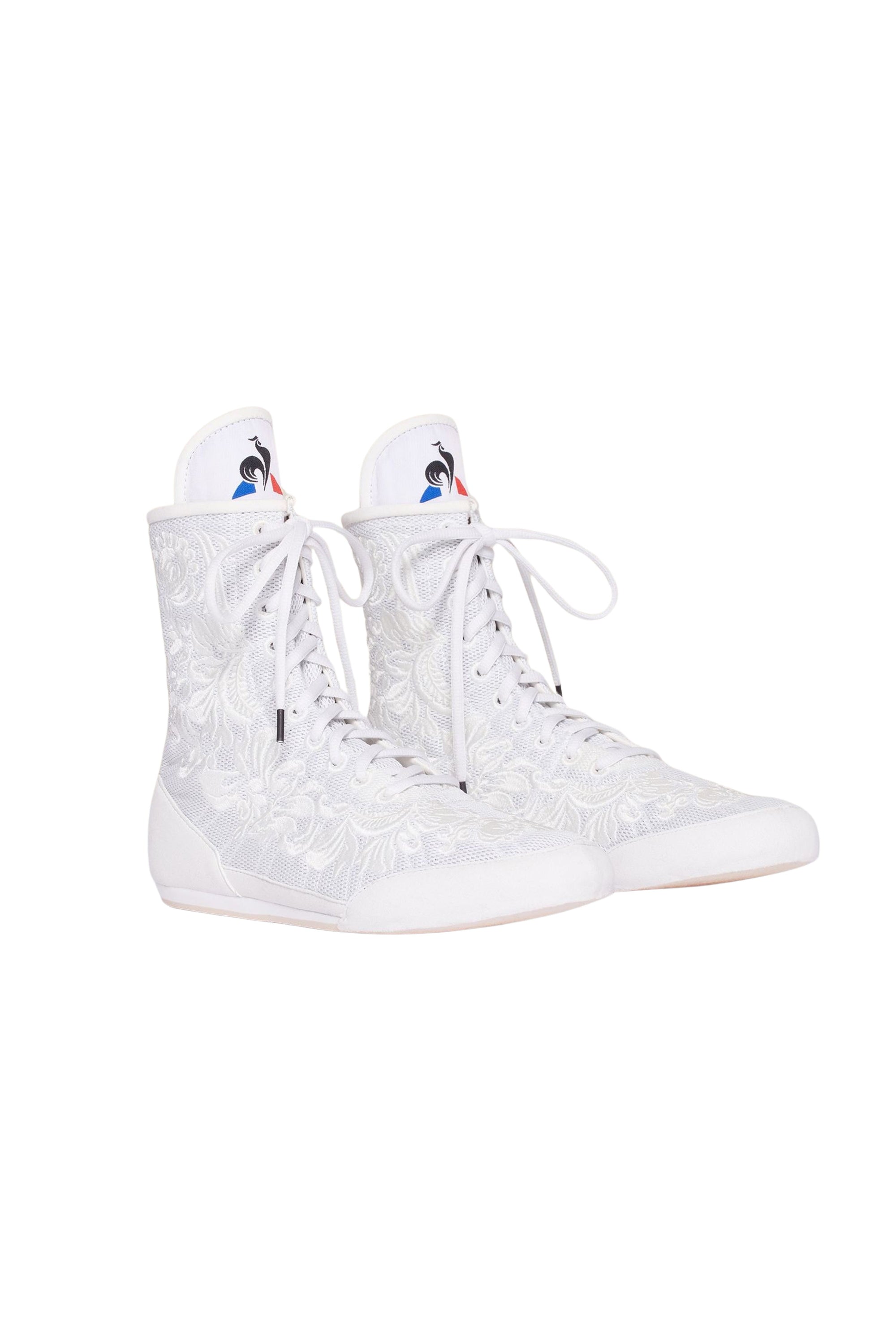 Patou x Le Coq Sportif Embroidered Hi-Top Sneakers - White