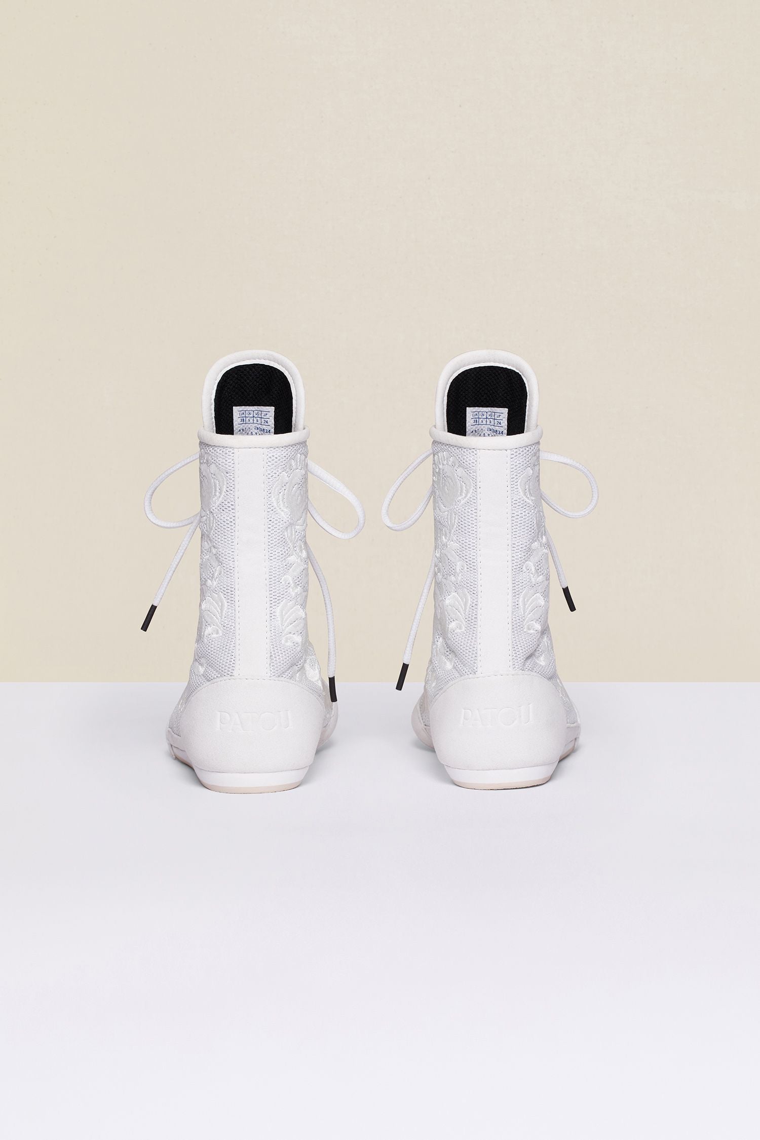 Patou x Le Coq Sportif Embroidered Hi-Top Sneakers - White