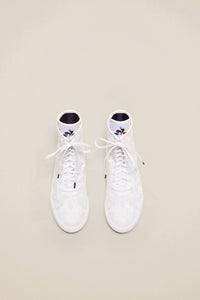 Patou x Le Coq Sportif Embroidered Hi-Top Sneakers - White