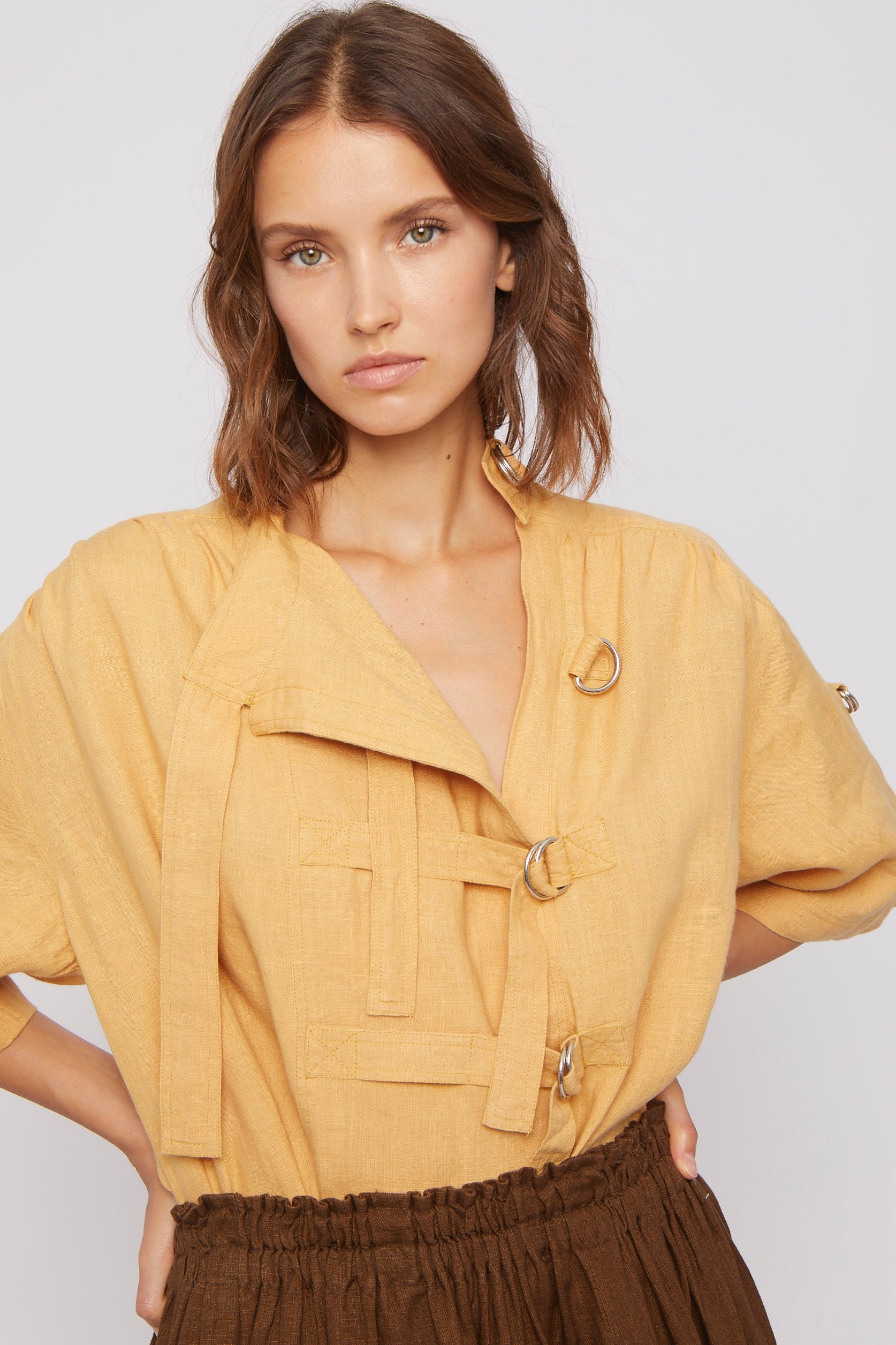 ZNOSTOCK_BROWN SHIRT FOG - Brown