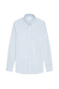 Chemise manches longues à petits carreaux - Bright Blue