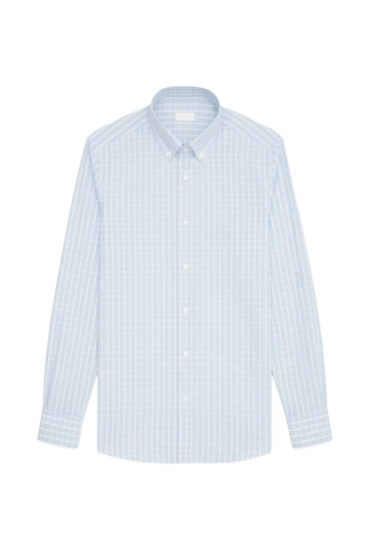 Chemise manches longues à petits carreaux - Bright Blue