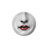 Tema e Variazioni n.397 round porcelain ashtray - Red & Black & White