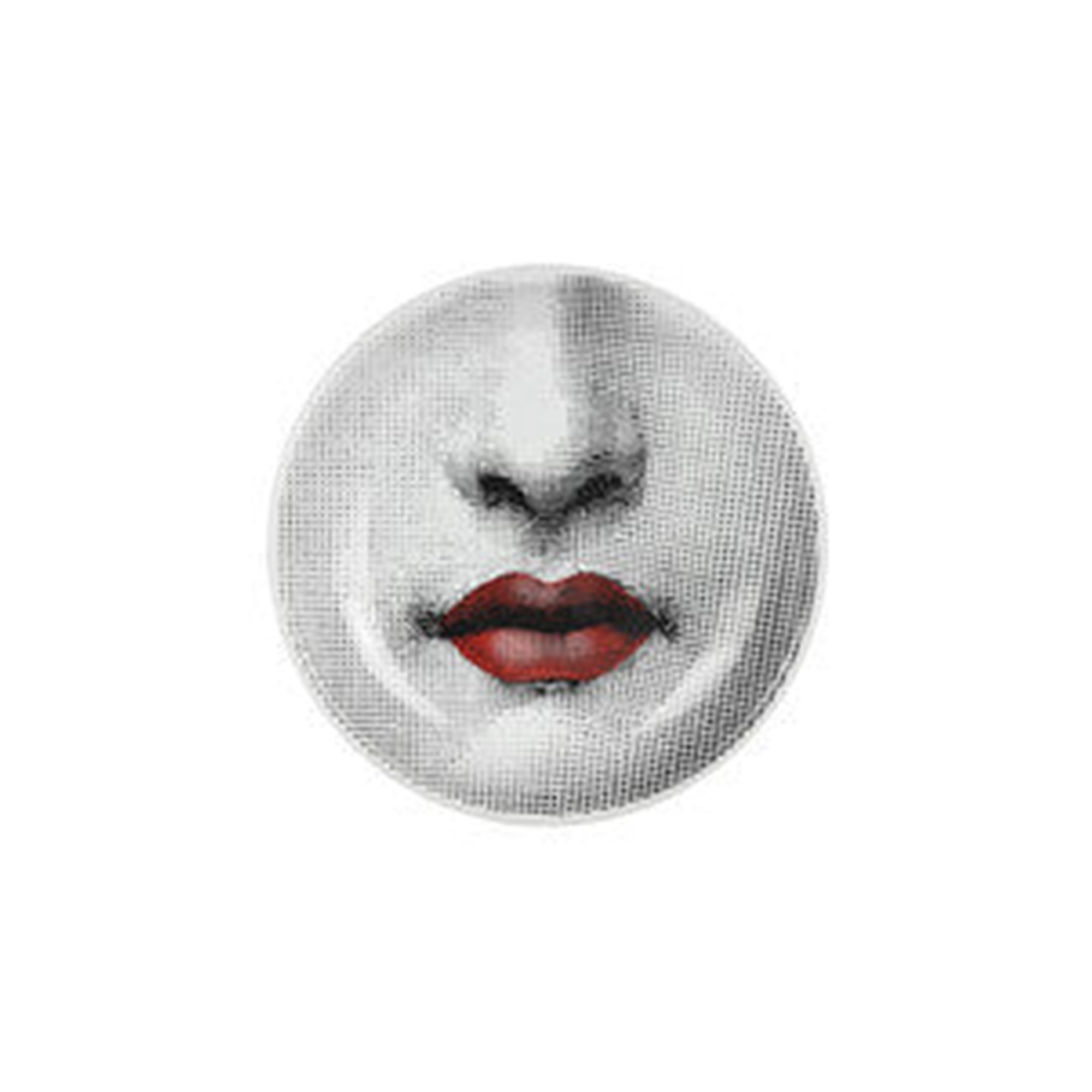 Tema e Variazioni n.397 round porcelain ashtray - Red & Black & White