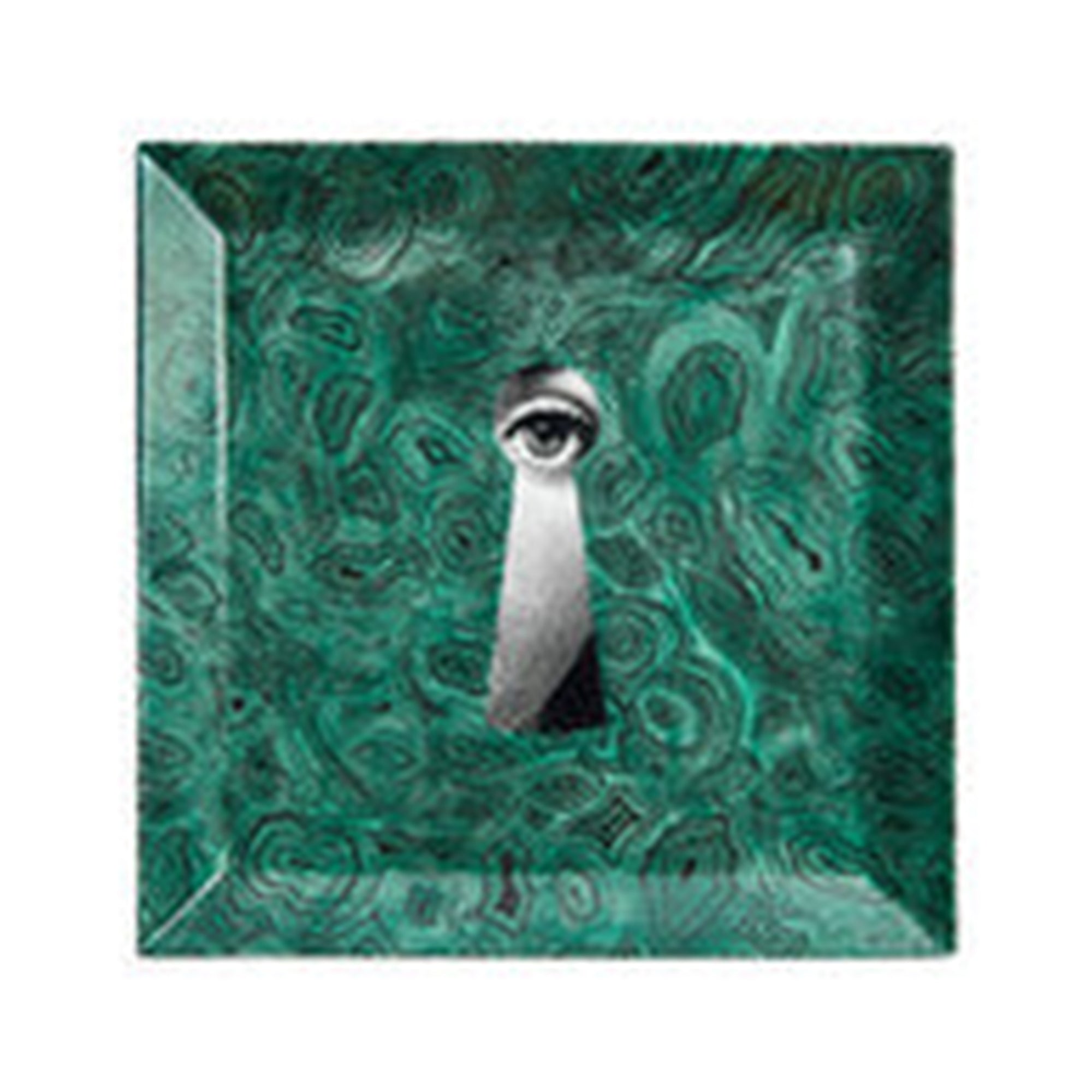Serratura square porcelain tray - Green