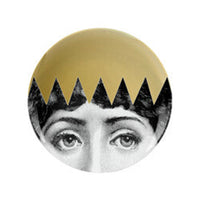 Tema e Variazioni plate n.62 in porcelain - Gold & Black & White