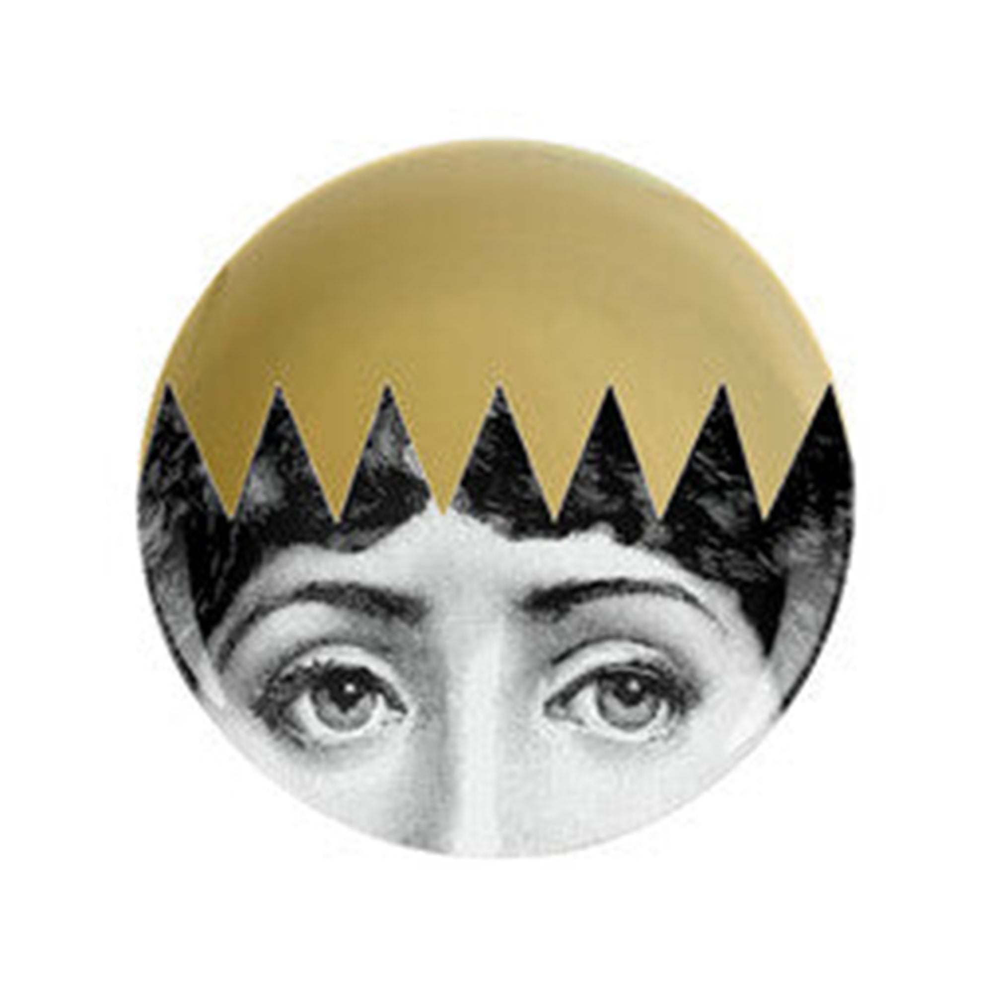 Tema e Variazioni plate n.62 in porcelain - Gold & Black & White