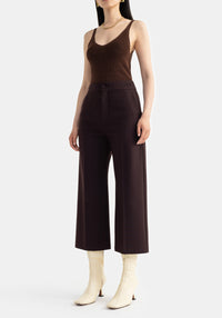 Founded trousers with fine stripes - Bordeaux