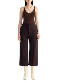 Founded trousers with fine stripes - Bordeaux