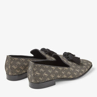 Foxley loafers in monogrammed JC lurex and leather - Black & Gold