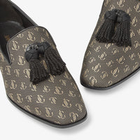Foxley loafers in monogrammed JC lurex and leather - Black & Gold